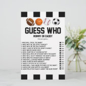 スポーツをテーマにした誰を推測！ベビーシャワーゲームスタチオン 便箋 (スタンド正面)