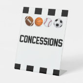 スポーツをテーマにした譲歩食品のおやつ治療 台座サイン (正面)