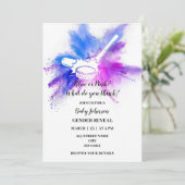 スポーツアイスホッケーをテーマにした男女別リビール 招待状 (スタンド正面)