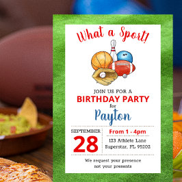スポーツアスリートオールスター誕生日 招待状