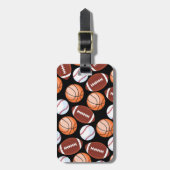 スポーツアスリート野球サッカーバスケットボールデザイン ラゲッジタグ (正面縦)