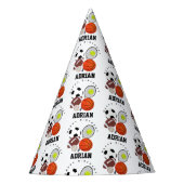 スポーツアスレチックパーソナライズされたボール名誕生日 パーティーハット (正面)