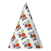 スポーツアスレチックパーソナライズされたボール名誕生日 パーティーハット (左)