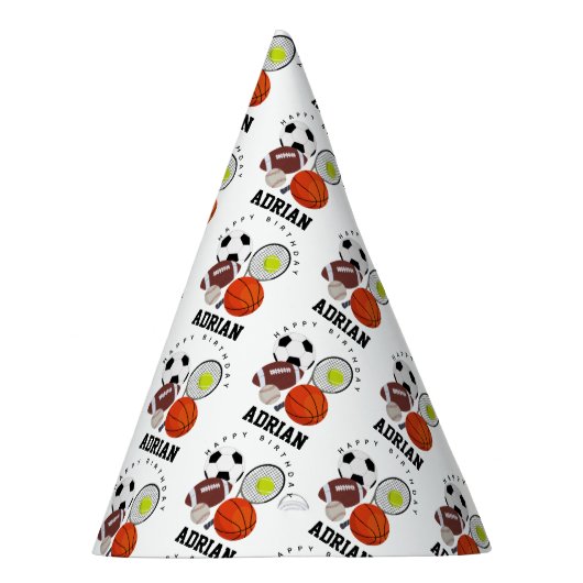 スポーツアスレチックパーソナライズされたボール名誕生日 パーティーハット (右)