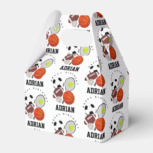 スポーツアスレチックパーソナライズされたボール名誕生日 フェイバーボックス (正面サイド)