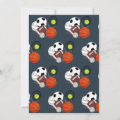 スポーツアスレティックボールキッズブルーバースデーパーティー 招待状 (裏面)