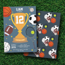 スポーツアスレティックボールキッズブルーバースデーパーティー