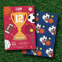 スポーツアスレティックボールキッズレッドブルー誕生日パーティー