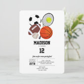 スポーツアスレティックボール誕生日パーティー 招待状 (スタンド正面)