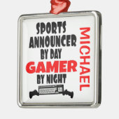 スポーツアナウンサー遊がビデオゲームを愛 メタルオーナメント (左)