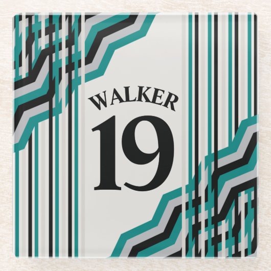 スポーツインスパイアティール（緑がかった色） ガラスコースター (正面)