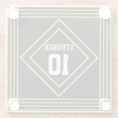 スポーツインスパイアブラック&イエローガラスコースター ガラスコースター (裏面)