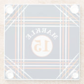 スポーツインスパイアブルーとオレンジのガラスコースター ガラスコースター (裏面)