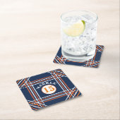 スポーツインスパイアブルーとオレンジのコースター スクエアペーパーコースター (インサイチュ)