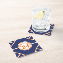 スポーツインスパイアブルー&オレンジ紙コースター