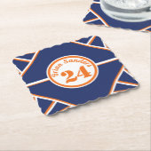 スポーツインスパイアブルー&オレンジ紙コースター ペーパーコースター (アングル)