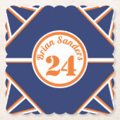 スポーツインスパイアブルー&オレンジ紙コースター ペーパーコースター (正面)