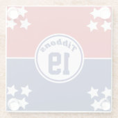 スポーツインスパイアレッド&ブルーガラスコースター ガラスコースター (裏面)