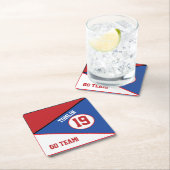 スポーツインスパイアレッド&ブルー紙コースター スクエアペーパーコースター (インサイチュ)