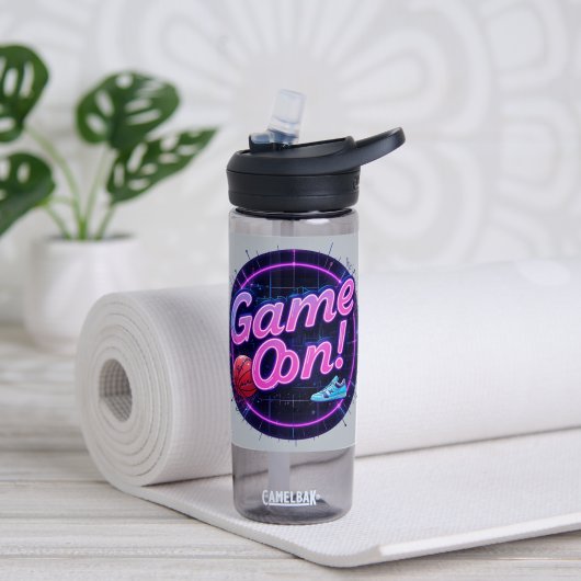 スポーツウォーターボトルのゲーム | レトロネオンバスケット ウォーターボトル (ヨガ (回転後))