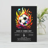 スポーツエレガント印刷用サッカー誕生日 招待状 (スタンド正面)