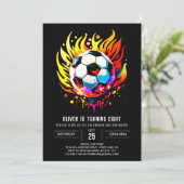 スポーツエレガント印刷用サッカー誕生日 招待状 (スタンド正面)