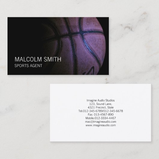 スポーツエージェントダークバスケットボール閉じる 名刺 (正面/裏面)