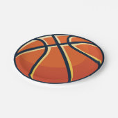 スポーツオレンジバスケットボールバースデーパーティー ペーパープレート (アングル)