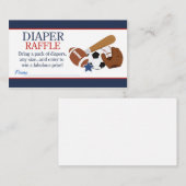 スポーツオールスターズ男の子ベビーシャワーオムツラッフル エンクロージャーカード (正面/裏面)