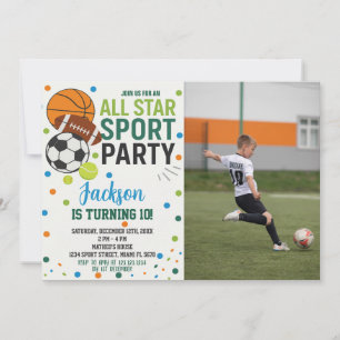 スポーツオールスターズ誕生日招待状 招待状