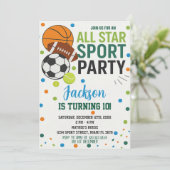 スポーツオールスターズ誕生日招待状 招待状 (スタンド正面)