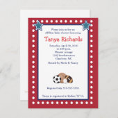 スポーツオールスターズ赤縁ど赤赤シャワー招待状 招待状 (正面/裏面)