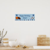 スポーツオールスターパーソナライズされた誕生日バナー ポスター (キッチン)