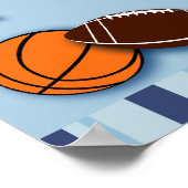 スポーツオールスターパーソナライズされた誕生日バナー ポスター (角)