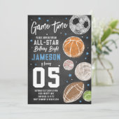 スポーツオールスター誕生日パーティーの招待状 招待状 (スタンド正面)