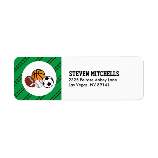 スポーツオールスター誕生日ベビーシャワーパーティー ラベル (正面)