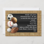 スポーツオールスター、バスケットボール/サッカー/フットボール 招待状 (裏面)