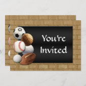 スポーツオールスター、バスケットボール/サッカー/フットボール 招待状 (正面/裏面)