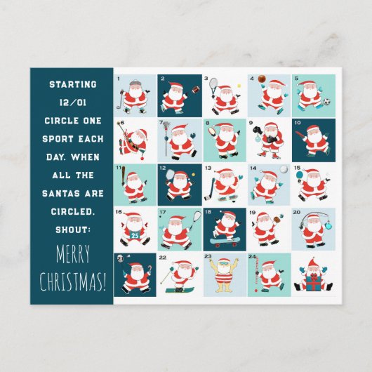 スポーツカウントダウンクリスマス シーズンポストカード (正面)