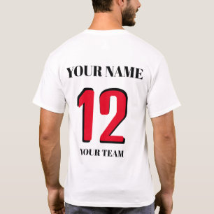スポーツカスタマイズ名番号アイコンまたはフラグ Tシャツ
