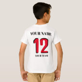 スポーツカスタマイズ名番号アイコンまたはフラグ Tシャツ (裏面フル)