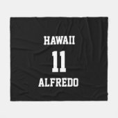 スポーツカスタマイズ白黒チームの色 フリースブランケット (正面(横))