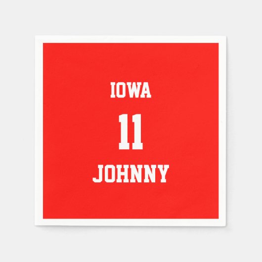 スポーツカスタムキャンディアップルレッド紙ナプキンス スタンダードカクテルナプキン (正面)