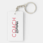 スポーツカスタムコーチ名レッドブラックチームカラー キーホルダー (裏面)