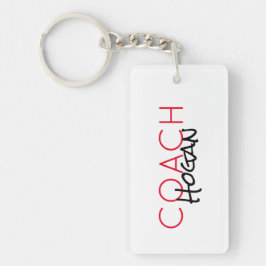 スポーツカスタムコーチ名レッドブラックチームカラー キーホルダー