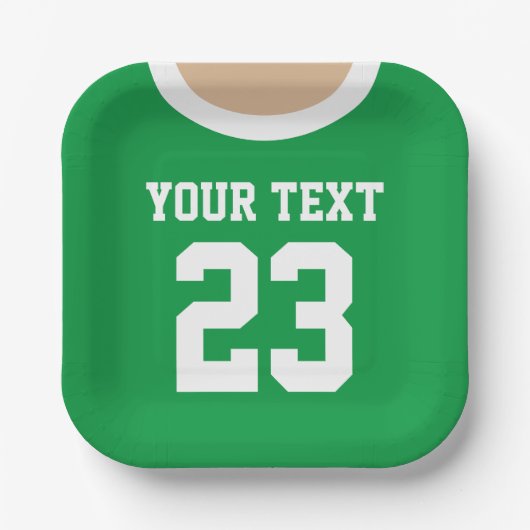 スポーツカスタムジャージー番号kidの誕生日パーティー ペーパープレート (正面)