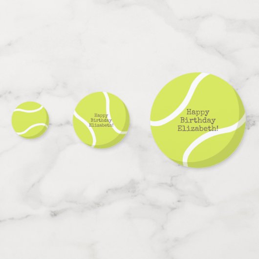 スポーツカスタムテニス誕生日パーティー コンフェッティ (裏面)