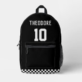 スポーツカスタムパーソナライズされたプレイヤーの名前と番号 プリントバックパック (正面)