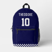 スポーツカスタムパーソナライズされたプレイヤーの名前と番号 プリントバックパック (正面)