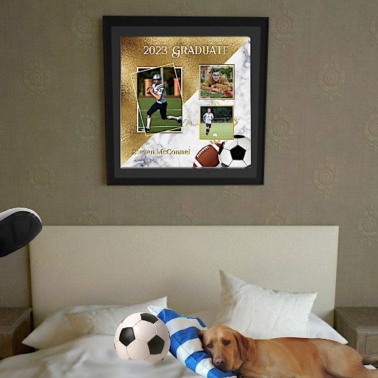 スポーツカスタム写真卒業の思い出 箔ポスター